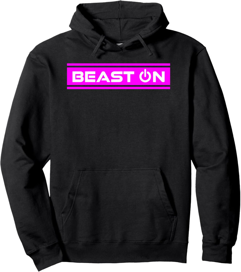 Beast ON Pink Gym Fitness Workout Gym Spruch Motivation Pink Pullover Hoodie