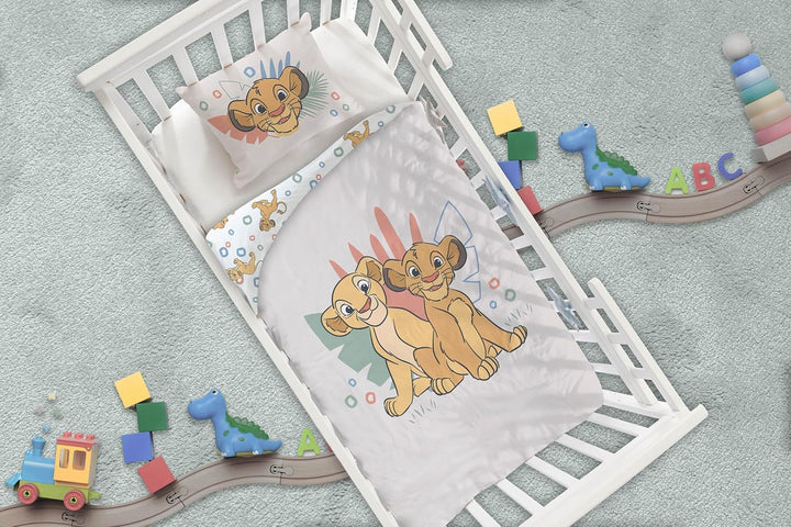 Bettwäsche der König der Löwen, für Junior- oder Babybett, Bettbezug 100 x 140 cm + Kissenbezug 40 x