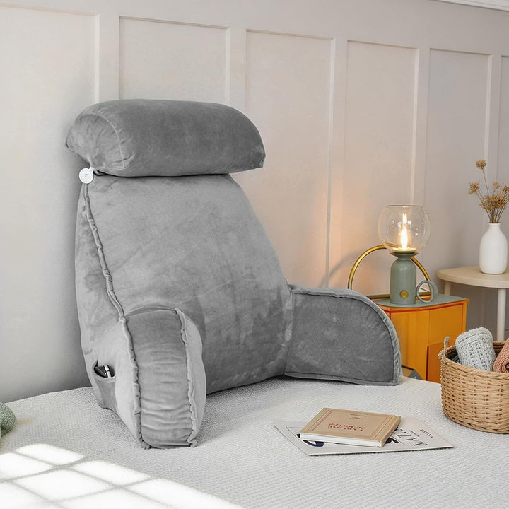 FARYODI Extra Grosses Lesekissen mit Abnehmbarer Hülle, Gefüllt mit Hohlfaser, Ergonomisches Rückens