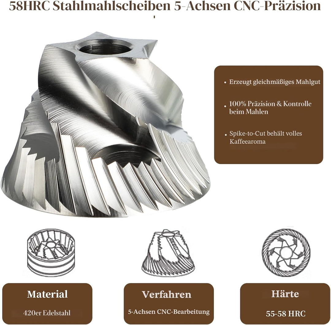 ISHEWUDU Manuelle Kaffeemühle, Kaffeemühle Manuell mit konischem Frässtift aus Edelstahl, Handkaffe