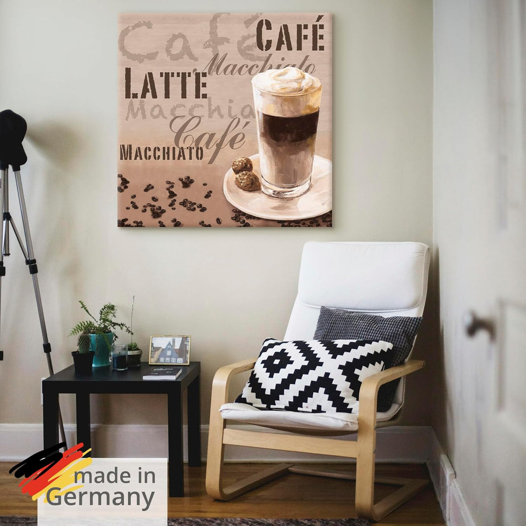 ARTland Leinwandbilder Wandbild Bild auf Leinwand 40 x 40 cm Ernährung Genuss Getränke Kaffee Mixed
