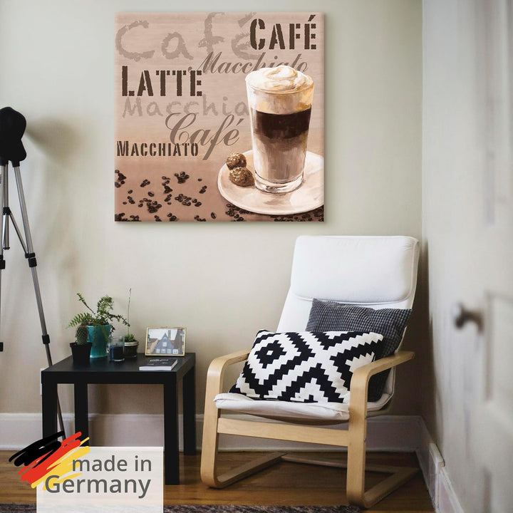 ARTland Leinwandbilder Wandbild Bild auf Leinwand 40 x 40 cm Ernährung Genuss Getränke Kaffee Mixed