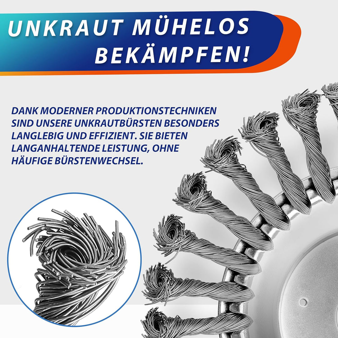 WEGLUST Unkrautbürste Wildkrautbürste für Motorsense Freischneider Rundbürste für Motorsense - 200x2