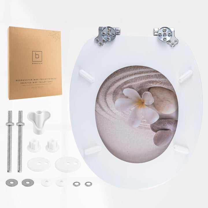 Benkstein Premium WC-Deckel, antibakteriell, bedruckter Toilettensitz – Duroplast-Toilettendeckel mi