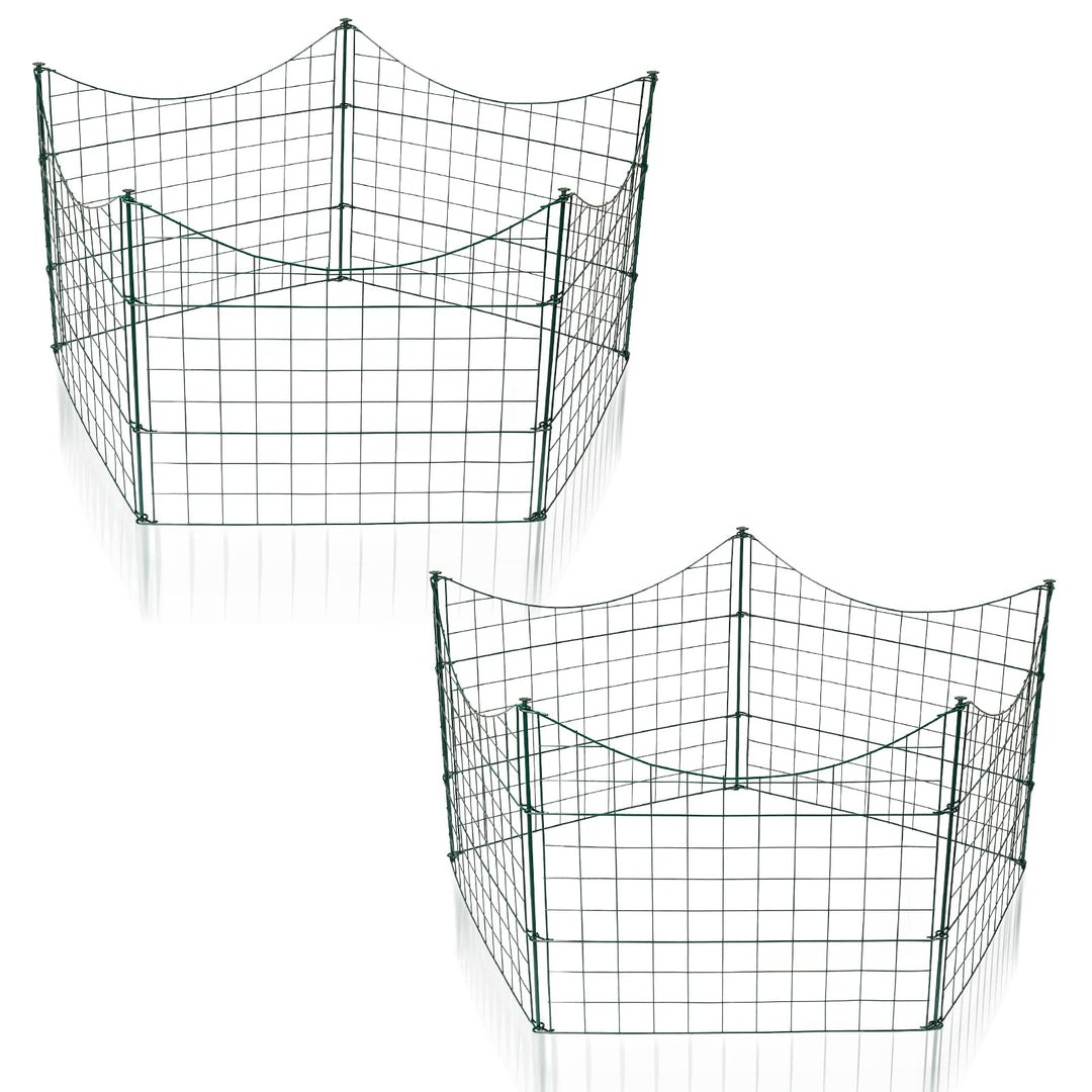 Randaco Teichzaun Gartenzaun 10tlg Set, Gartenzäune Dekorative mit 22 Zaunelemente-10 Zaunelemente u