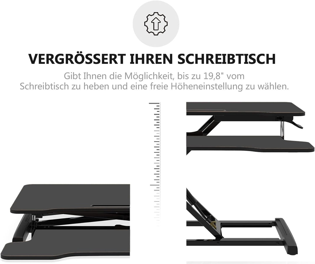 FITUEYES Höhenverstellbar Schreibtischaufsatz Büro Sitz Steh Computertisch 92 * 40 cm Stehpult mit T