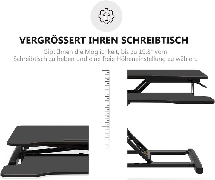 FITUEYES Höhenverstellbar Schreibtischaufsatz Büro Sitz Steh Computertisch 92 * 40 cm Stehpult mit T