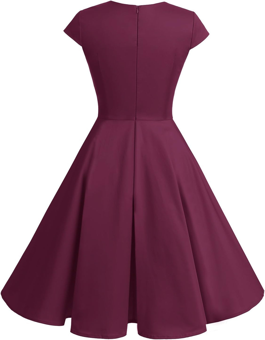 Bbonlinedress 1950er Vintage Retro Cocktailkleid Rockabilly Kleider V-Ausschnitt Faltenrock festlich