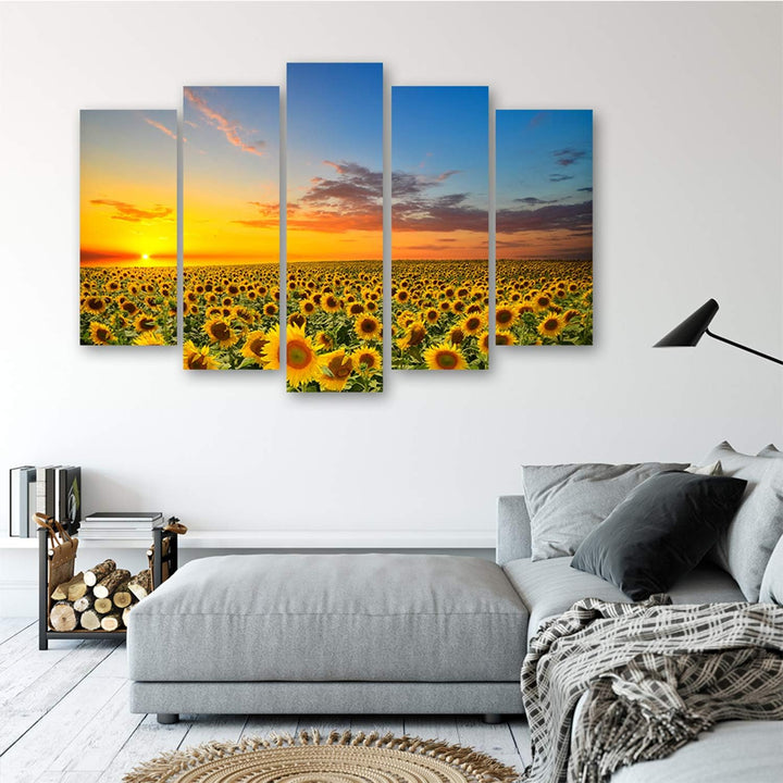 Feeby. Leinwandbild - 5 Teile - Bilder, Wand Bild, Wandbilder, Kunstdruck XXL, 5-Teilig, Typ A, 150x