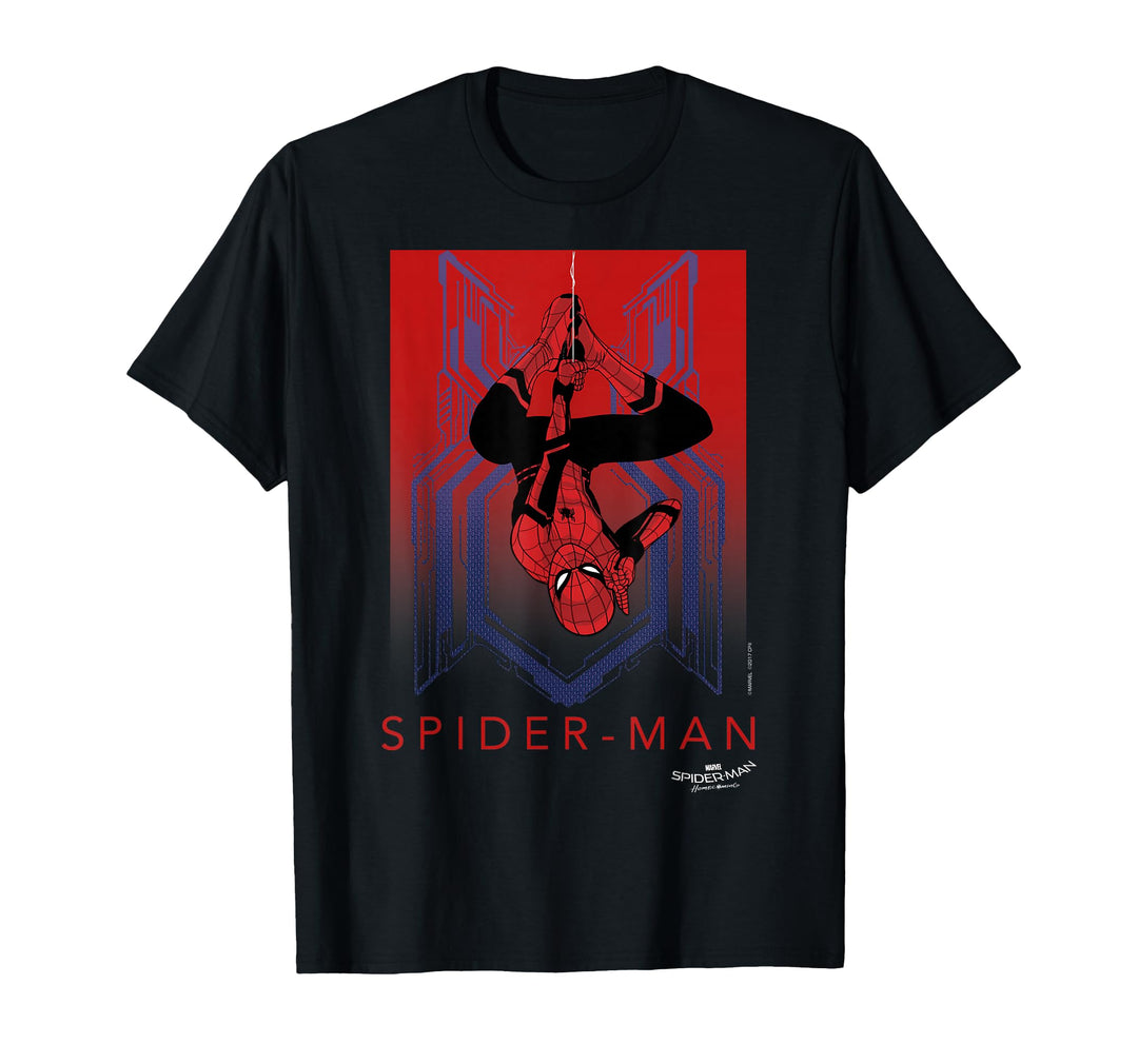 unisex-child Marvel Spider-Man Homecoming Hanging Upside Down T-Shirt 8 Black