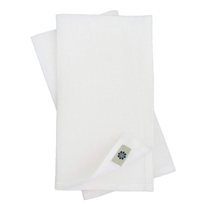 Linen & Cotton 4 x Stoffservietten Leinenservietten Amelia, Weiss - 50% Leinen, 50% Baumwolle, (47 x