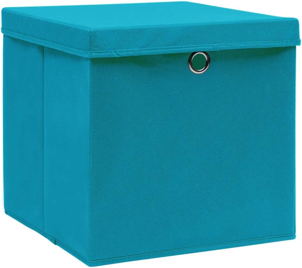 WIFESE 4 Stück Aufbewahrungsbox Mit Deckel 32X32X32 cm Faltbox Mit Fingerloch Storage Boxes Faltbare