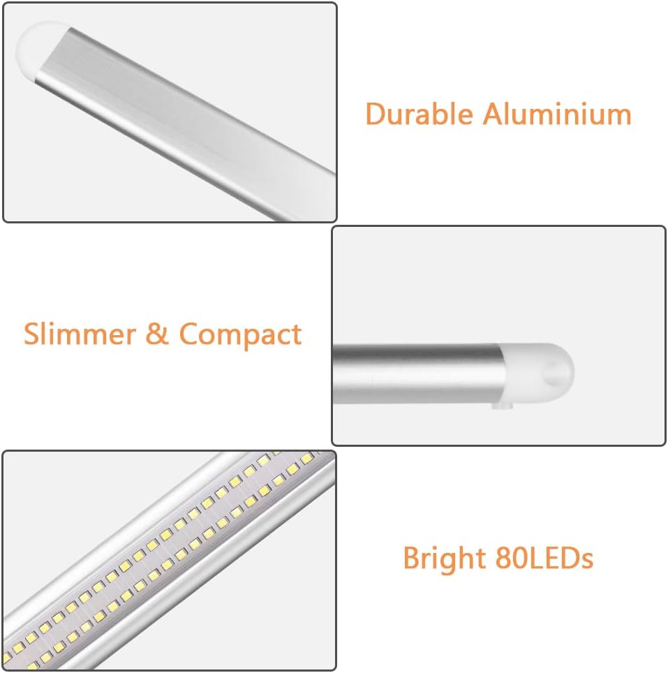 URAQT 80 LED Innenbeluchtung, 2 Stück 12V LED Leiste 1200LM 8W DC LED Innenlichtleiste Mit 2 Verläng