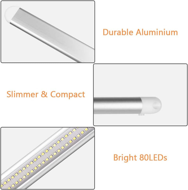 URAQT 80 LED Innenbeluchtung, 2 Stück 12V LED Leiste 1200LM 8W DC LED Innenlichtleiste Mit 2 Verläng