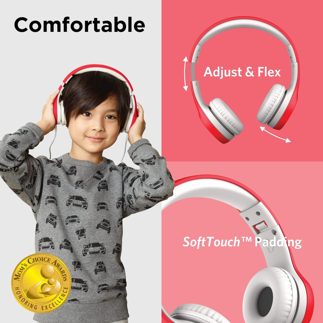 LilGadgets Connect+ Kids Premium Volume Limited Kabelgebundene Kopfhörer mit SharePort und Inline-Mi
