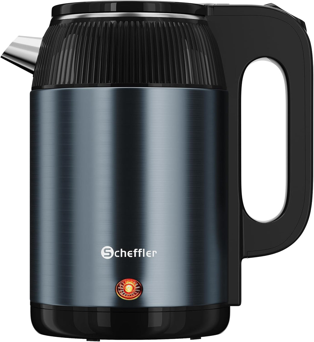 SCHEFFLER Wasserkocher Edelstahl 2.2 Liter Elektrischer Wasserkocher 1500W Teekocher mit 360°-Basis,