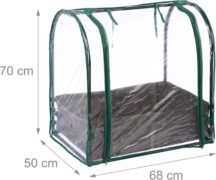 Relaxdays Frühbeet, Pflanzsack, HBT: 70x68x50 cm, PVC-Folie, Stahl, Tür mit Reissverschluss, Anzucht
