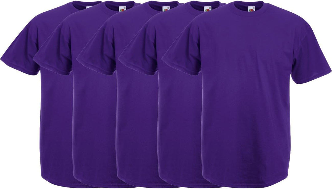Fruit of the Loom Herren Original T T-Shirt (10er Pack oder 5er Pack) 3XL 5x Red, 3XL 5x Red
