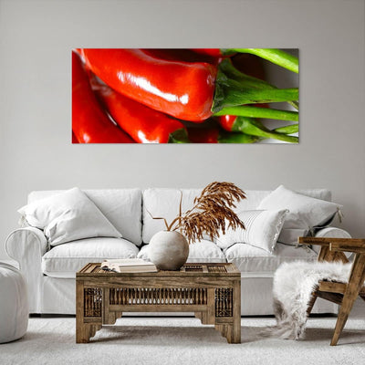 Wandbilder Dekoration Wohnzimmer Gemüse würzig Chili Panorama Bilder auf Leinwand 120x50cm Leinwandb