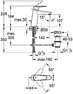 GROHE Eurodisc Cosmopolitan - Einhand-Waschtischarmatur (wassersparend, langlebige Oberfläche, Einlo