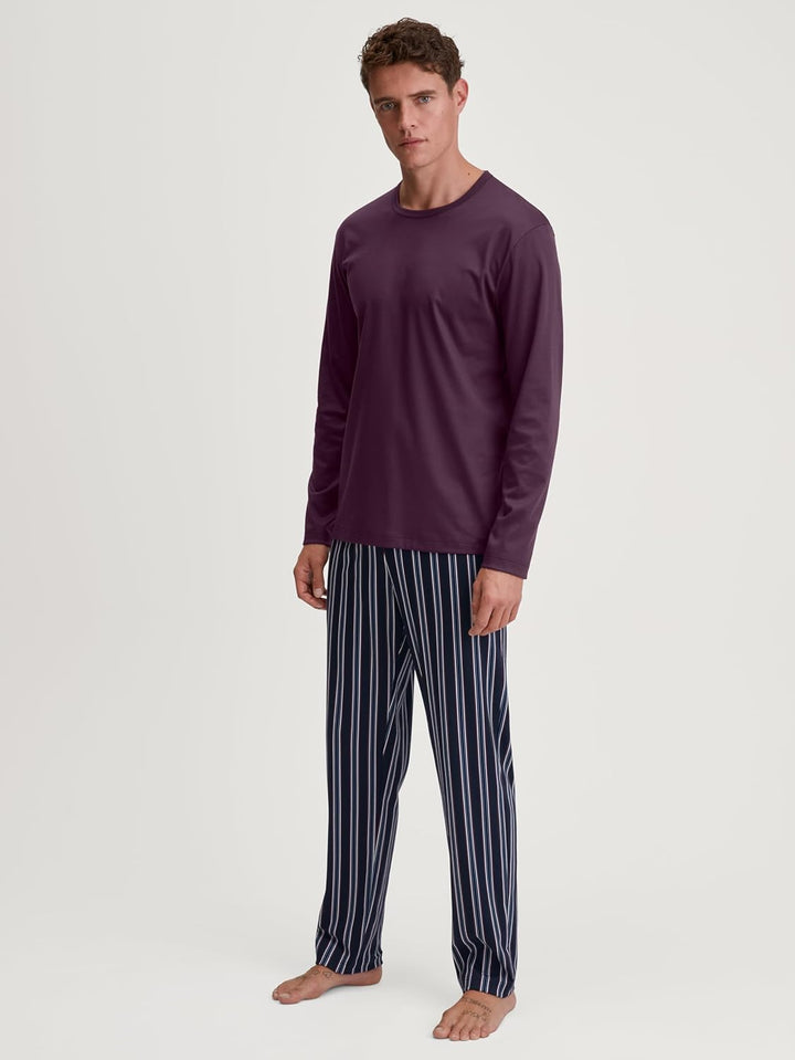 CALIDA Relax Streamline Pyjama, lang Herren, aus 100% Baumwolle 46-48 Barbera, 46-48 Barbera