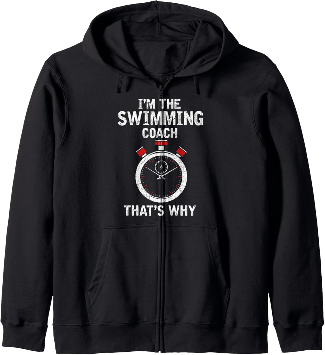 Ich bin der Schwimm Coach deshalb Lustiges Schwimmen Trainer Kapuzenjacke