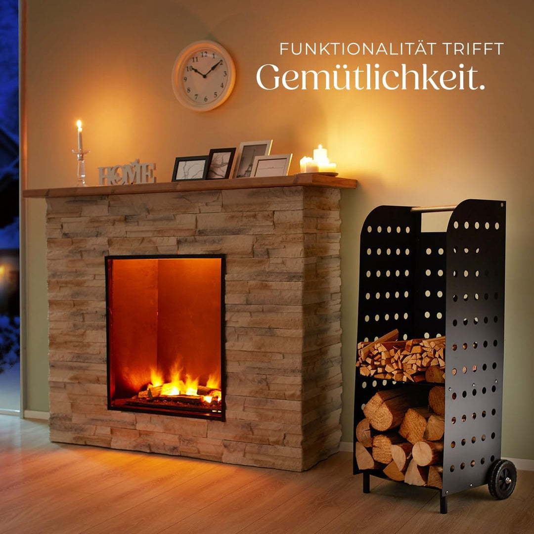 tectake® Holzwagen Kaminholzwagen