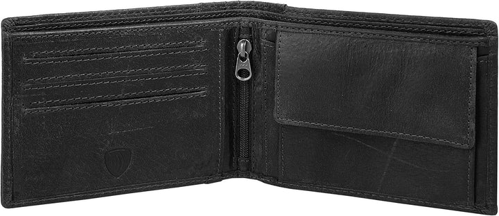 Sansibar Geldbörse Echt Leder schwarz Herren, Damen - 020050, Schwarz