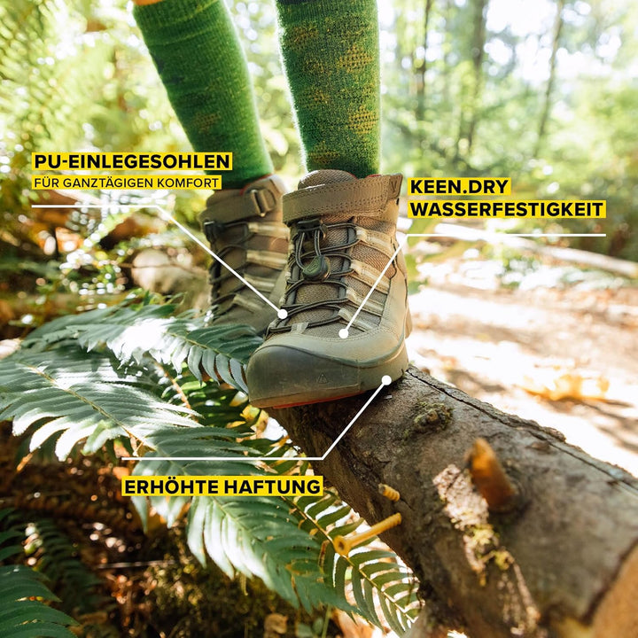 KEEN Unisex Kinder Hikeport 2 Sport Mid Waterproof, Blue Wing Teal Fruit Dove