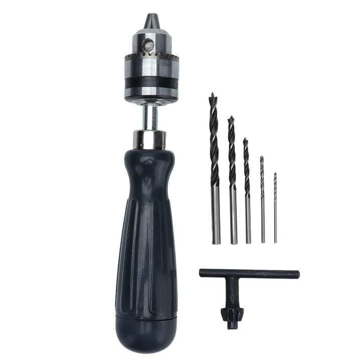 Handbohrer-Set, 0,6 bis 6 mm Kohlenstoffstahl, Handkurbelbohrmaschine, Mini-Handbohrer mit 5 Bits fü