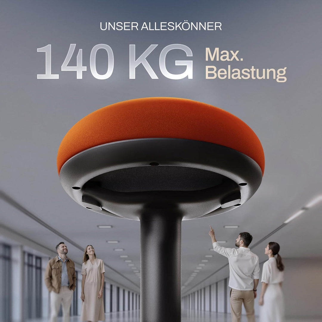 Bürohocker ergonomisch [Zertifiziert] 2in1 Sitzhocker & Stehhocker höhenverstellbar | Ergonomischer