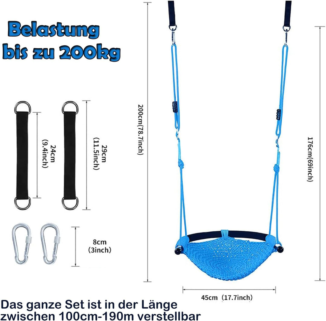 Kinderschaukel Schaukel Indoor Outdoor Hängen Schaukel für Kinder zum Schaukeln Hängesessel Blau, Bl