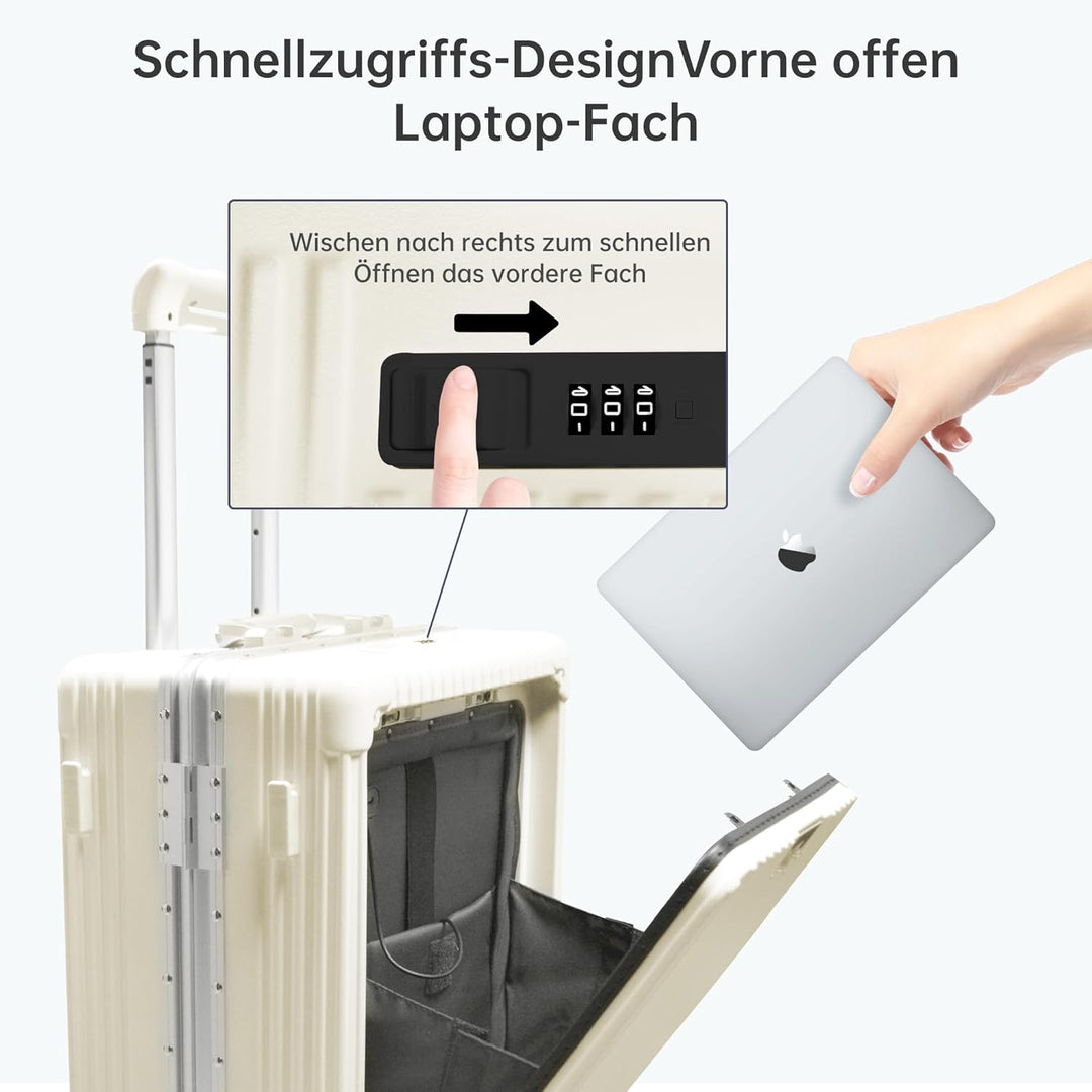 Turmaster Patented Airline Genehmigt Handgepäck mit Spinner-Rädern, 20 Zoll Koffer mit Aluminiumrahm