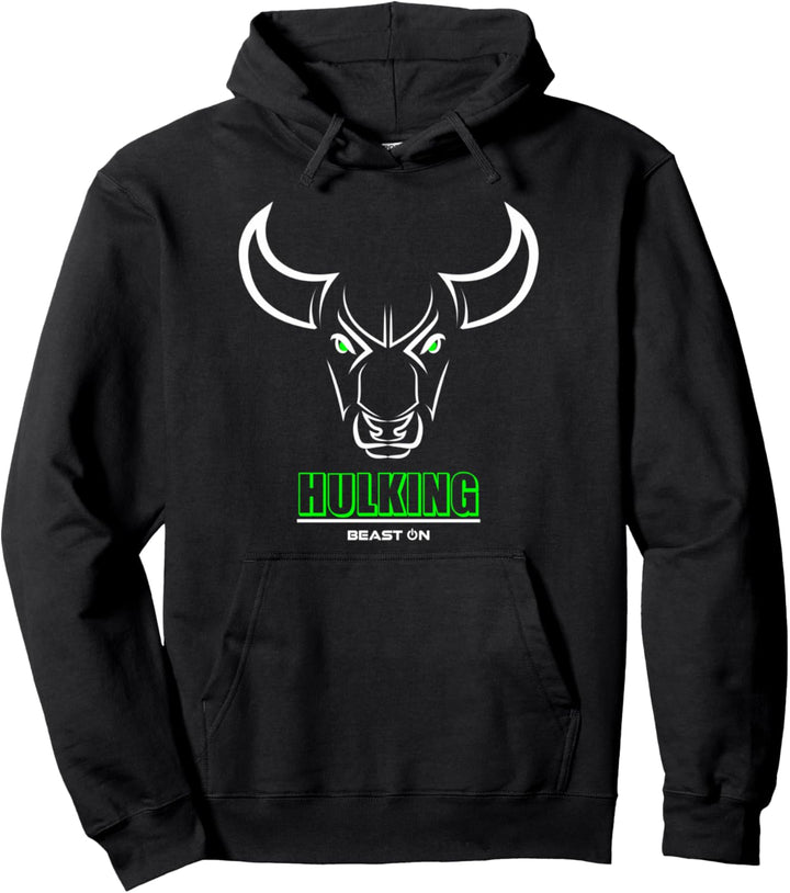 Stier Bulle Kopf Hulking Grün Gym Workout Fitness Training Pullover Hoodie