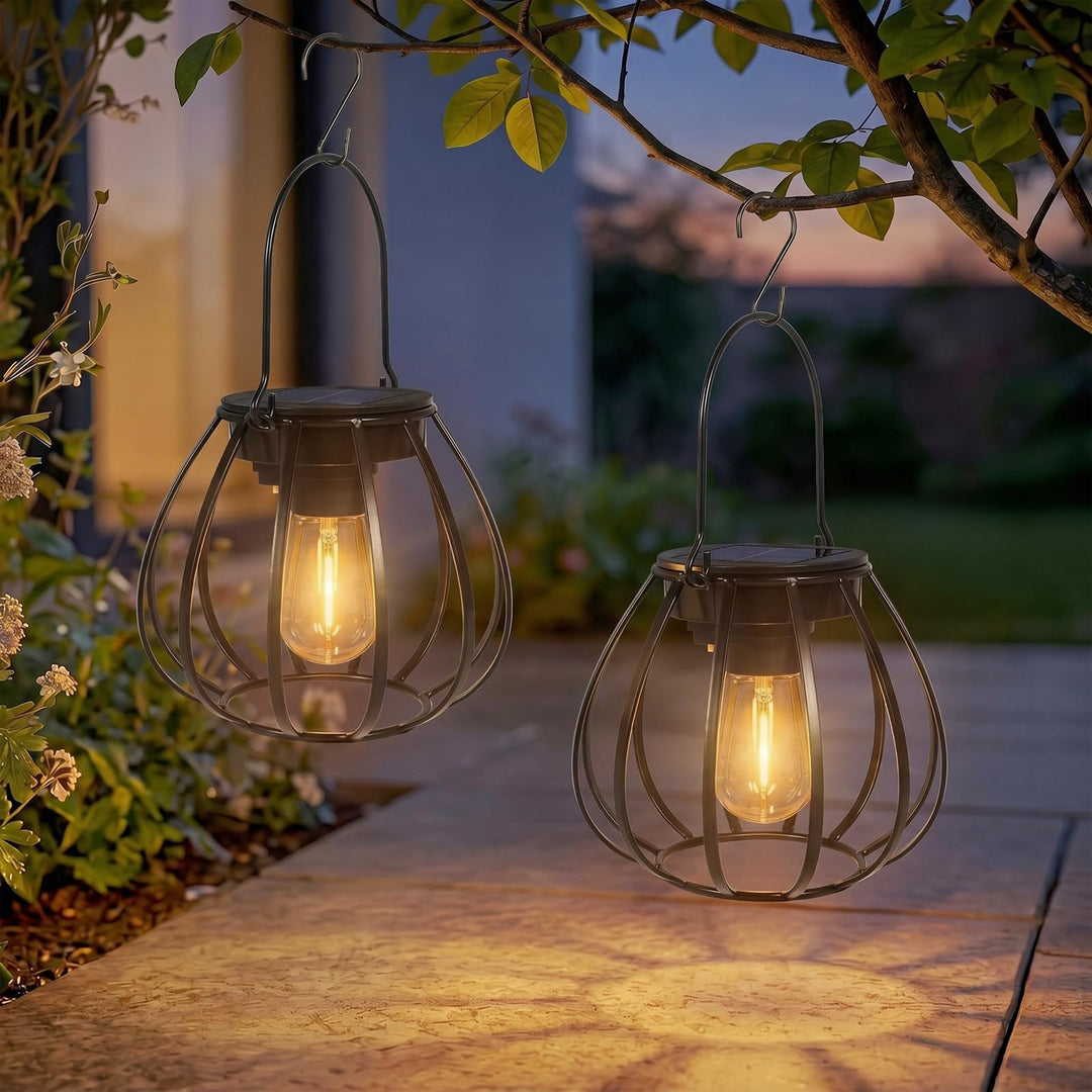 Kimjo Solarlaterne für Aussen - Solarlampen für Aussen Garten Hängend Stehend IP65 Wasserdicht - Top