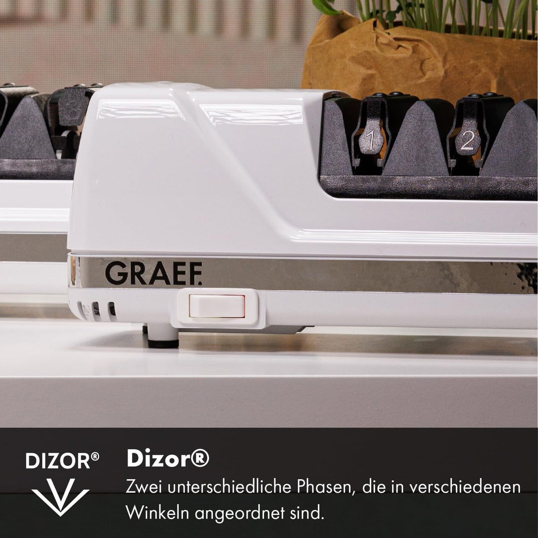 GRAEF Messerschärfer CC150DE | Diamant-Messerschärfer | Elektrischer Messerschärfer | 15 - 20 Grad S