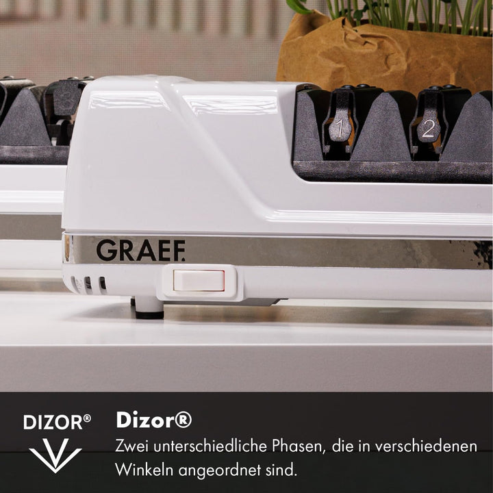 GRAEF Messerschärfer CC150DE | Diamant-Messerschärfer | Elektrischer Messerschärfer | 15 - 20 Grad S