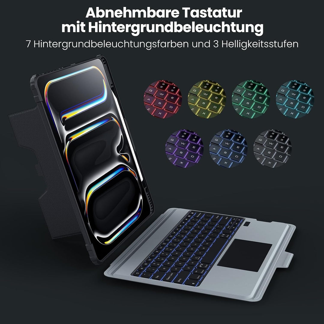 Nillkin iPad Pro 13 Zoll (M5/M4, 2025/2024) Hülle mit Tastatur, Robuste Tastaturhülle mit Kamerabede