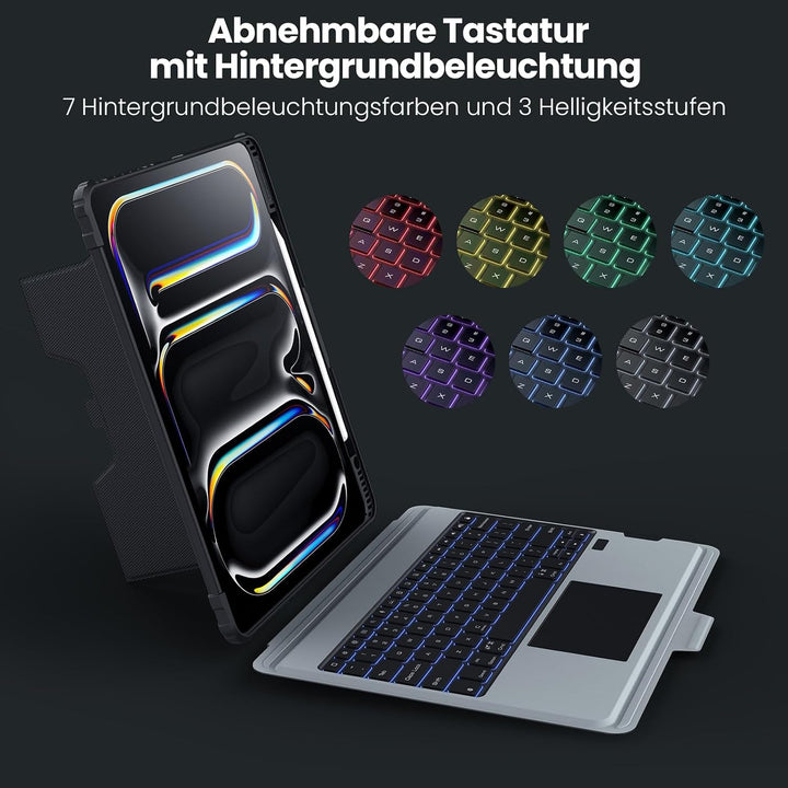 Nillkin iPad Pro 13 Zoll (M5/M4, 2025/2024) Hülle mit Tastatur, Robuste Tastaturhülle mit Kamerabede