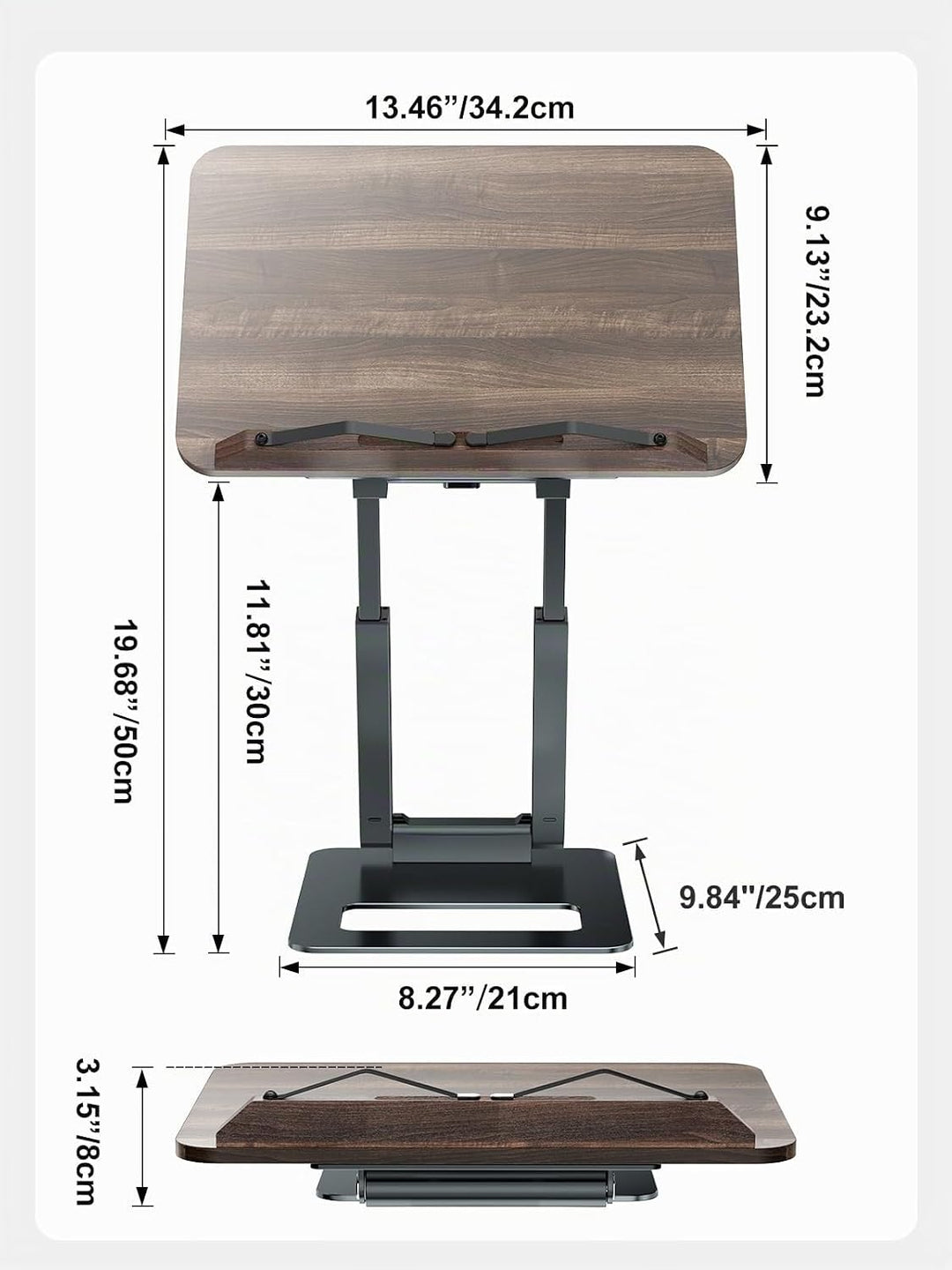 Tounee Buchständer, Teleskop-Buchhalterständer, höhenverstellbar, ausziehbares Design, ergonomischer