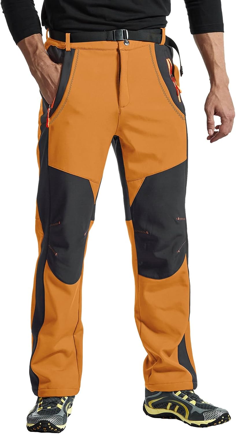 Herren Wanderhose Gefüttert Winterhose Wasserdicht Winddicht Warm Verdickte Softshellhose Outdoorhos