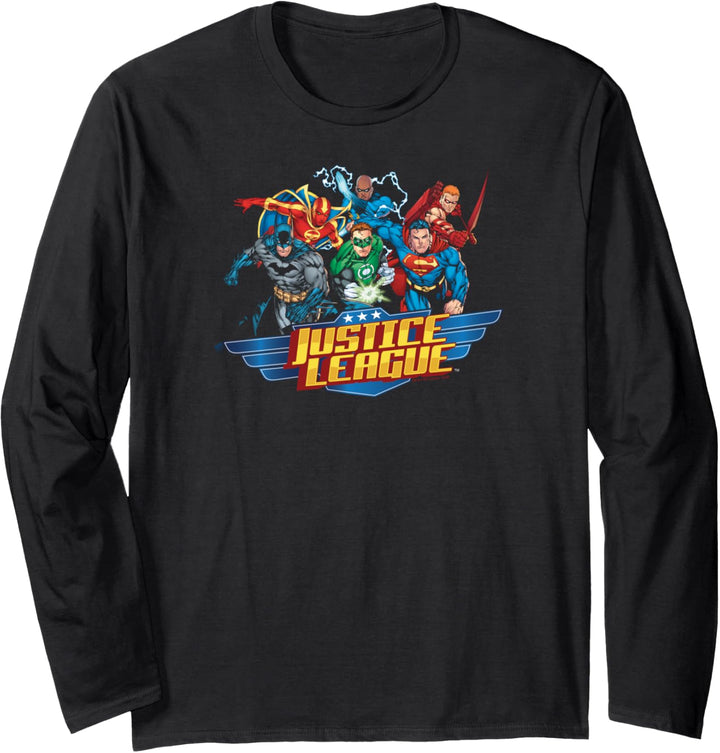 Justice League Ready To Fight Star Langarmshirt