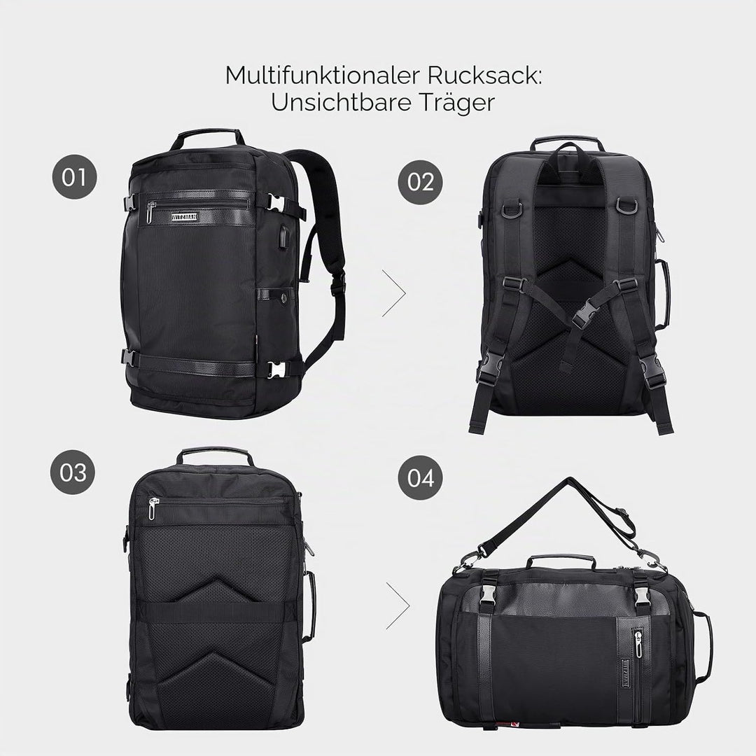 WITZMAN Reiserucksack Nylon Herren Damen Reisetasche Gross TSA Freundlich Handgepäck Rucksack(B686 S