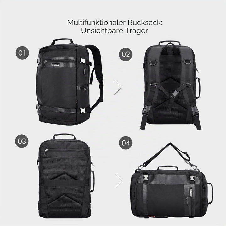WITZMAN Reiserucksack Nylon Herren Damen Reisetasche Gross TSA Freundlich Handgepäck Rucksack(B686 S