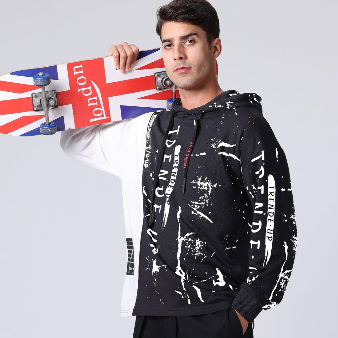 Hoodie Herren Techwear Kapuzenpullover Pullover Hip Hop Streetwear Patchwork Sweatshirt Unisex S Sch