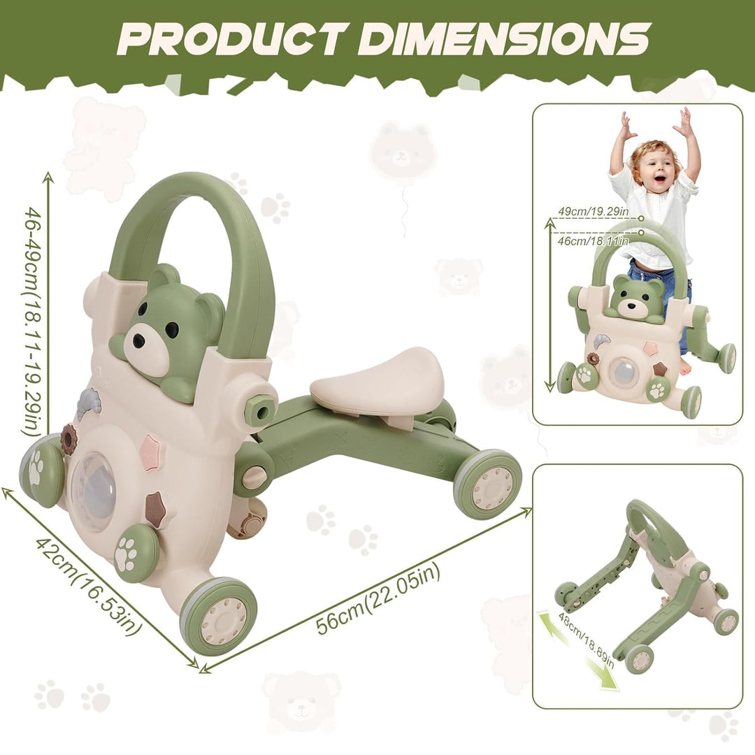 Baby Lauflernwagen 3 in1,mit Lichtern, Musik und Spielzeug,Regulierbarer Geschwindigkeit Baby Walker