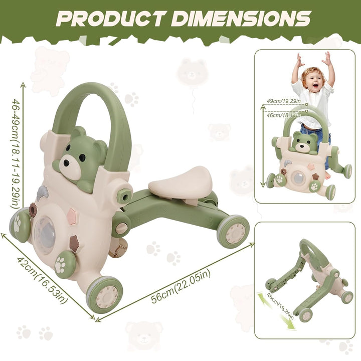 Baby Lauflernwagen 3 in1,mit Lichtern, Musik und Spielzeug,Regulierbarer Geschwindigkeit Baby Walker