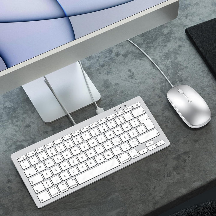 OMOTON Kabel Mac Tastatur Maus Set, USB-/Type-C-Doppelanschluss, geeignet für Apple Mac Pro/Mini, iM