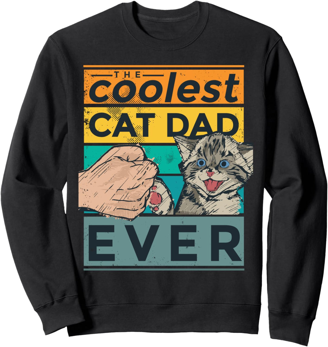 Vintage coolste Katze Papa jemals Stoss Faust Sweatshirt