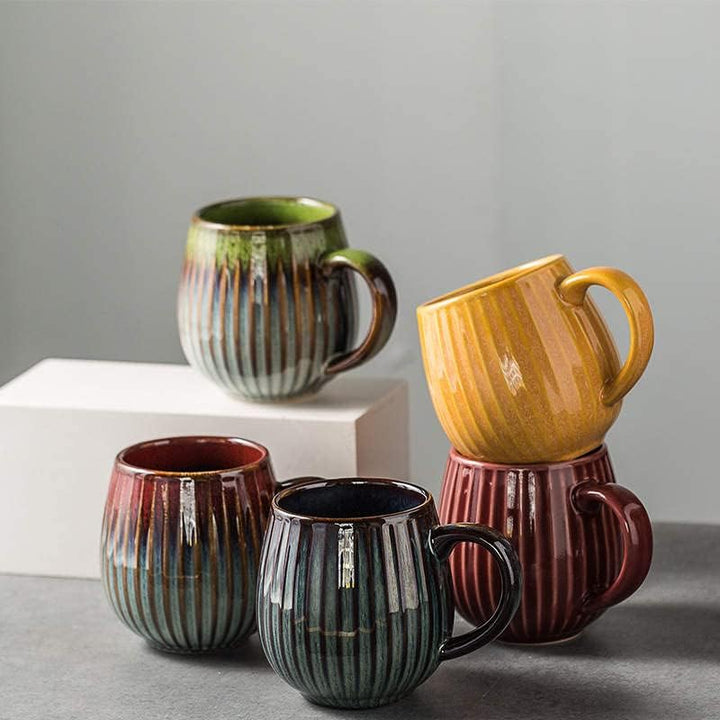 Saumo 2er Set 480 ml Hochwertige Handgefertigte Kaffeetassen aus Porzellan, Kaffee - Tasse in Modern